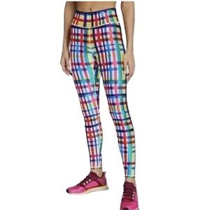 Terez Leggings Plaid Highwaisted Luxury Pants Saks Fifth Ave New w Tags Size XS